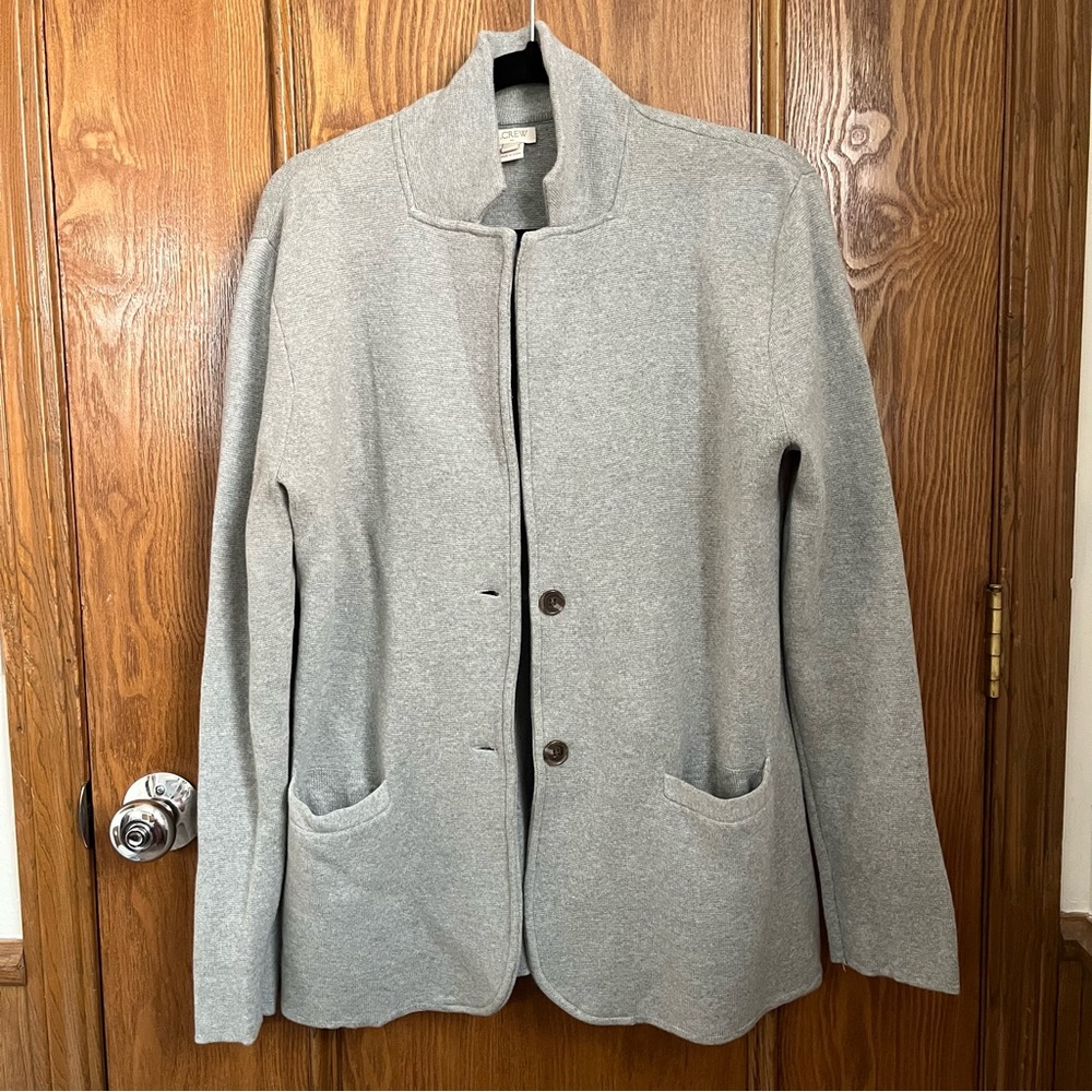 J. Crew Factory Sweater Blazer Light Grey Size M